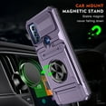 thumbnail image 3 of Phone Case for Moto G Pure with Hidden Credit Card Slot Ring Stand [360° Rotatable Ring Holder Magnetic Kickstand][Support Car Mount]Shockproof Phone Case For Motorola Moto G Pure, Violet, 3 of 7