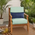 thumbnail image 5 of Sunbrella Sorra Home Oakley  Solid Indoor/ Outdoor Corded Chair Cushion Set and Lumbar Pillow Canvas Spa+Canvas Navy, 5 of 5