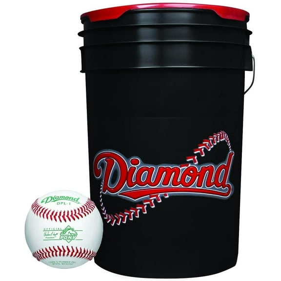 Diamond 6-Gallon Ball Bucket with 30 DPL-1 Pony League Baseballs