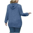 thumbnail image 6 of Lenpel Women's Plus Size Hoodies Ribbed Knit Drawstring Long Sleeve Shirts Soft Casual Tunic Tops Lightweight Knit Sweaters(Blue,Medium), 6 of 7