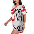 thumbnail image 2 of Rateoe Gnome Home With A Cute Gnome Pattern Women's Short-Sleeved Pajama Set - 2 Piece Soft and Lightweight Sleepwear Set-3X-Large, 2 of 7