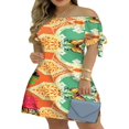 thumbnail image 1 of MesaSe Robe d'Été à Imprimé Floral pour Femmes, Robe Mini à Rayures à Épaules Dénudées, Robe Décontractée Ample avec Nœud, Mode Urbaine TTG, 1 of 3