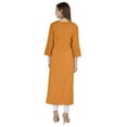thumbnail image 3 of Phagun Indo WesternSolid Kurti For Women's V-Neck W/ Side Slit Indian Traditional Wear, 3 of 7
