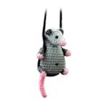 thumbnail image 2 of Possum Car Charm, Funny Cool Car Mirror Decor Hanging Cute Hanging Ornament Handmade Knitted Possum Car Hanging Decoration Cute Screaming Opossum Mirror Accessory Decor, 2 of 7