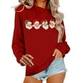 thumbnail image 2 of HOMBOM Wine Sweatshirts for Women Essentials Crewneck Christmas Xmas Merry Cozy Santa Ladies Sweatshirt, 2 of 6