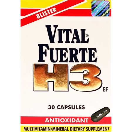 Vital Fuerte H3 Dietary Supplement 30 Cap - Suplemento Multivitaminico
