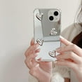 thumbnail image 7 of for iPhone 14 Pro Max Mirror Case Cute Love Heart Phone Case for Women Girls Makeup Mirror Back Soft Silicone Clear Slim Fit Shockproof Bumper TPU Frame Protective Case for 14 Pro Max, 6.7 inch, 7 of 7