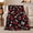 Cherry Pattern, variant on Strawberry ladybug moon stars black Flannel Blanket for bedroom nursery living room reading nook Home Decor cute fruit garden night floral art Gift for girls joy