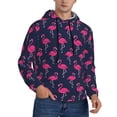 thumbnail image 2 of Uemuo Cute Flamingo Pattern Men's Hoodie - Casual Pullover Hoodie with Kangaroo Pocket, Stylish Hooded Sweatshirt for Everyday Wear-4X-Large, 2 of 7