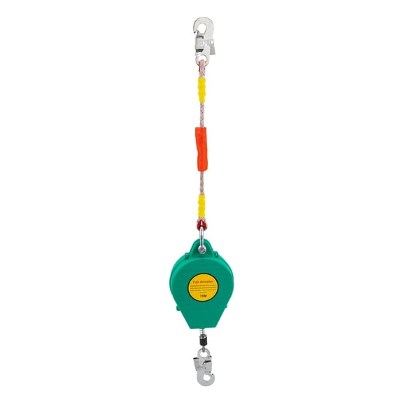 ChicHomey Fall Arrest Protection Gear with 49ft Nylon Rope, Dual Disc Braking System, and Anti-Impact Design for High Safety in Rescue and Height Work