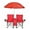 Red, variant on GoTeam Double Folding Camping Chair Set with Shade Umbrella, Red