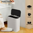 thumbnail image 3 of Kojooin 3.2 Gallon (12l) Stainless Steel Trash Can, Compact Foot Pedal Bin, Soft-Close Lid & Removable Bucket, for Bathroom, Bedroom, Office, Kitchen, 3 of 7