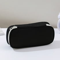 AuroraX Aesthetic Pencil Case,Black,Cute Japanese and Korean Style Pencil Pouch,Pen Bag