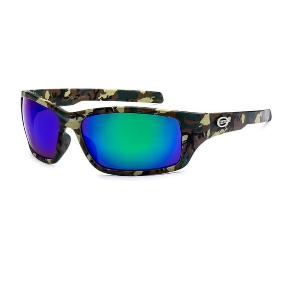 XLoop Green Camouflage Blue Green Mirror Lens Sunglasses