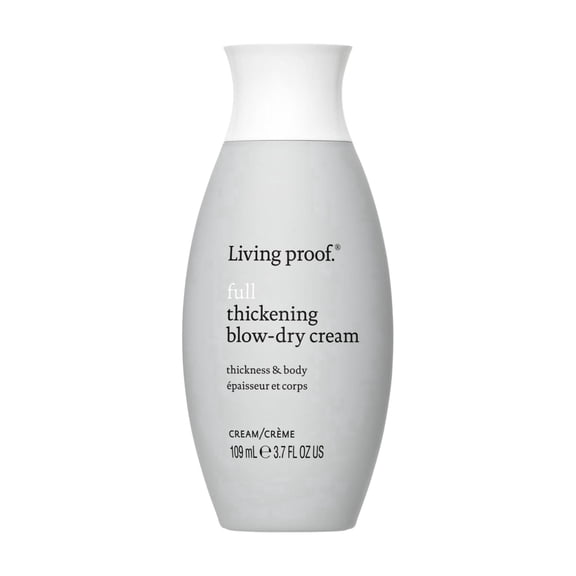 Living proof Full Thickening Blow-Dry Cream – All-Day Fullness, Shine, Lightweight Conditioning, Heat Protection for Fine or Flat Hair, 3.7 Fl oz