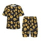 thumbnail image 1 of Balery Royal Blue Plaid Sunflower Conjunto de Pijama Infantil de Manga Corta con Estampado – Ropa de Dormir de Algodón Suave-3X-Large, 1 of 6
