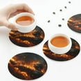 thumbnail image 4 of Leather Coasters with Heat-resistant for Drinks, Cool Fire Man -标题2 Round Shape, 4 of 5