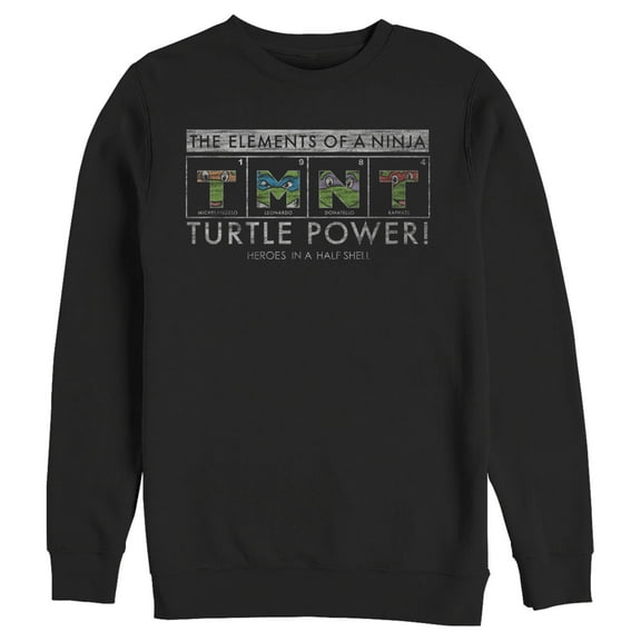 Men's Teenage Mutant Ninja Turtles Distressed Elements of a Ninja  Sweatshirt Black 3X Large