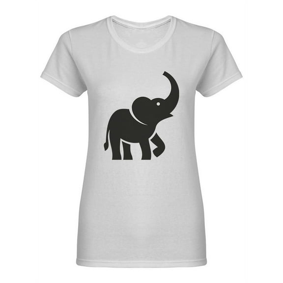 Elephant Icon Shaped T-Shirt Women -Image by Shutterstock, Female Small