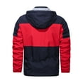 thumbnail image 4 of IROINNID Men's Hoodie Storm Jacket Long Sleeve Color Block Comfy Contrasting Color Warm Windproof Pocket Motorcycle Jacket, 4 of 6