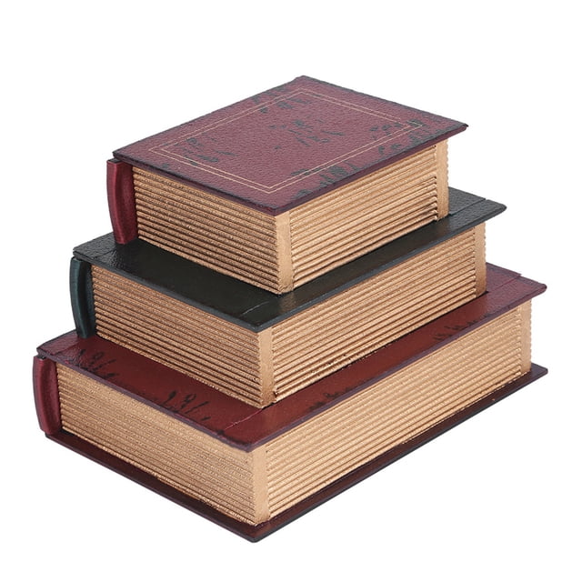 Joyero con forma de libro, Caja decorativa para biblioteca, moderna caja de almacenamiento de biblioteca falsos, Caja de Almacenamiento, organizador de 3 capas, para pulseras,