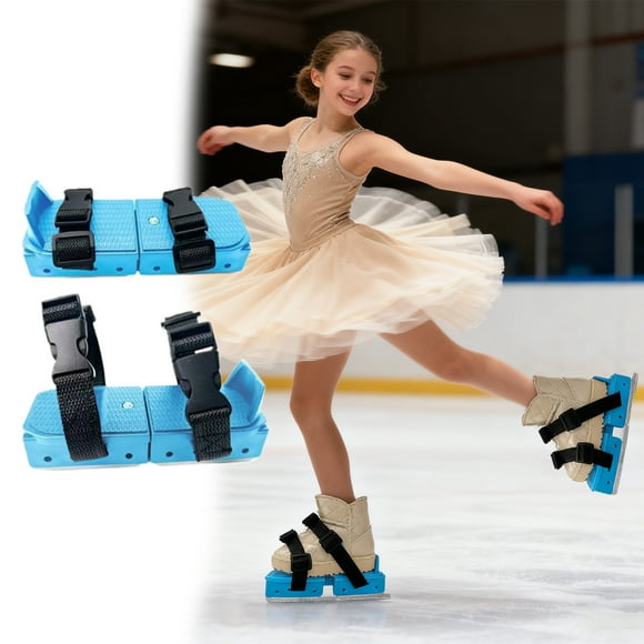 Upgraded Adjustable Double Ice Skates for Toddlers Beginner Winter Training with Hook and Loop Fastener Straps 2PCS
