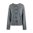 thumbnail image 3 of Cardigan Sweaters for Women 2025 Casual Long Sleeve Button Hooded Knitted Sweater Jacket Coat Womens Cardigan Sweaters, 3 of 6