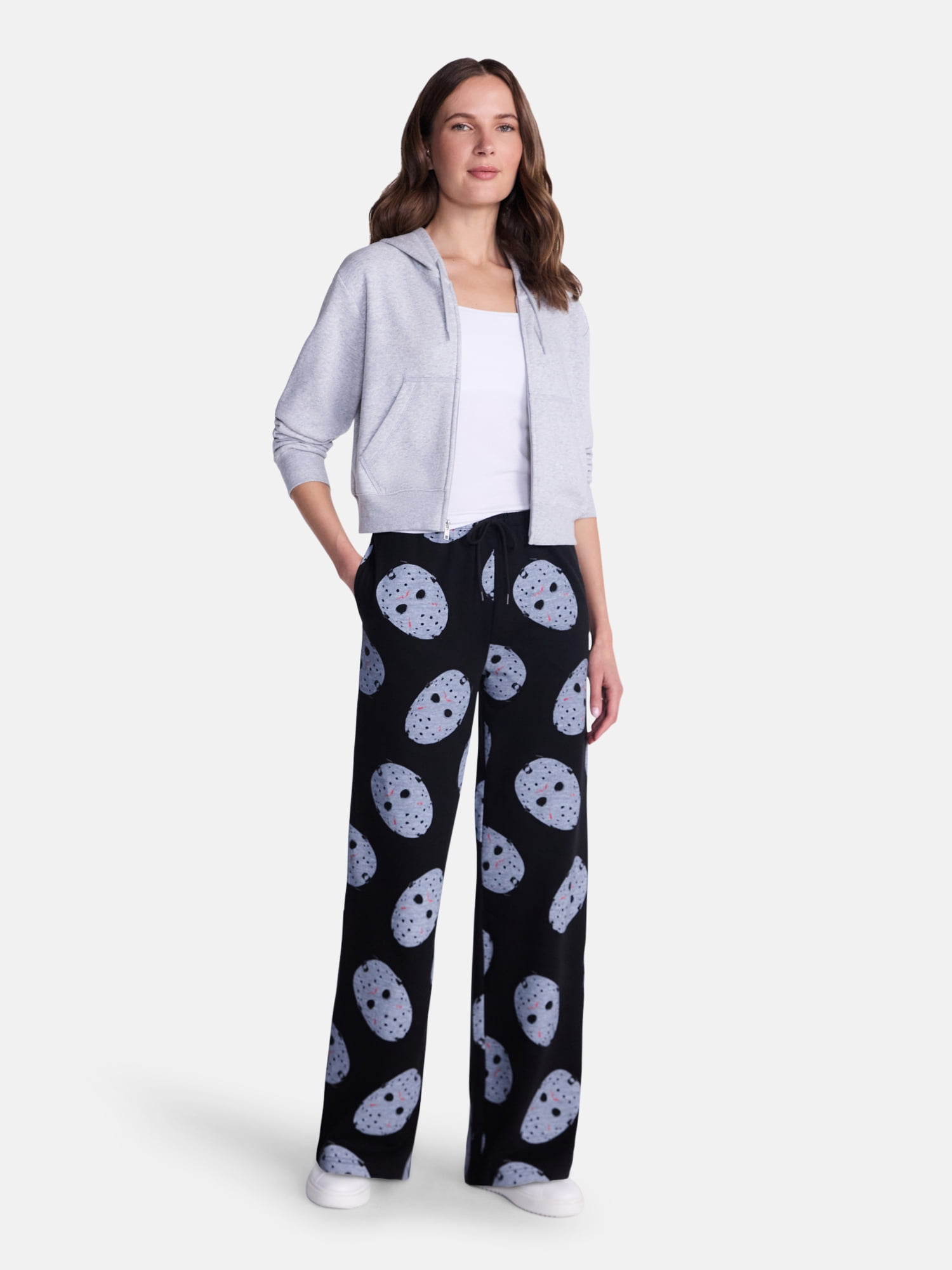 Friday the 13th Women's Fleece Halloween Wide Leg Jogger Pants, Sizes XXS-XXL