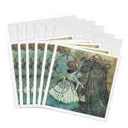 3dRose, Beauty and the Beast Edmund Dulac Fantasy Fairy Painting, 6 Greeting Cards with envelopes