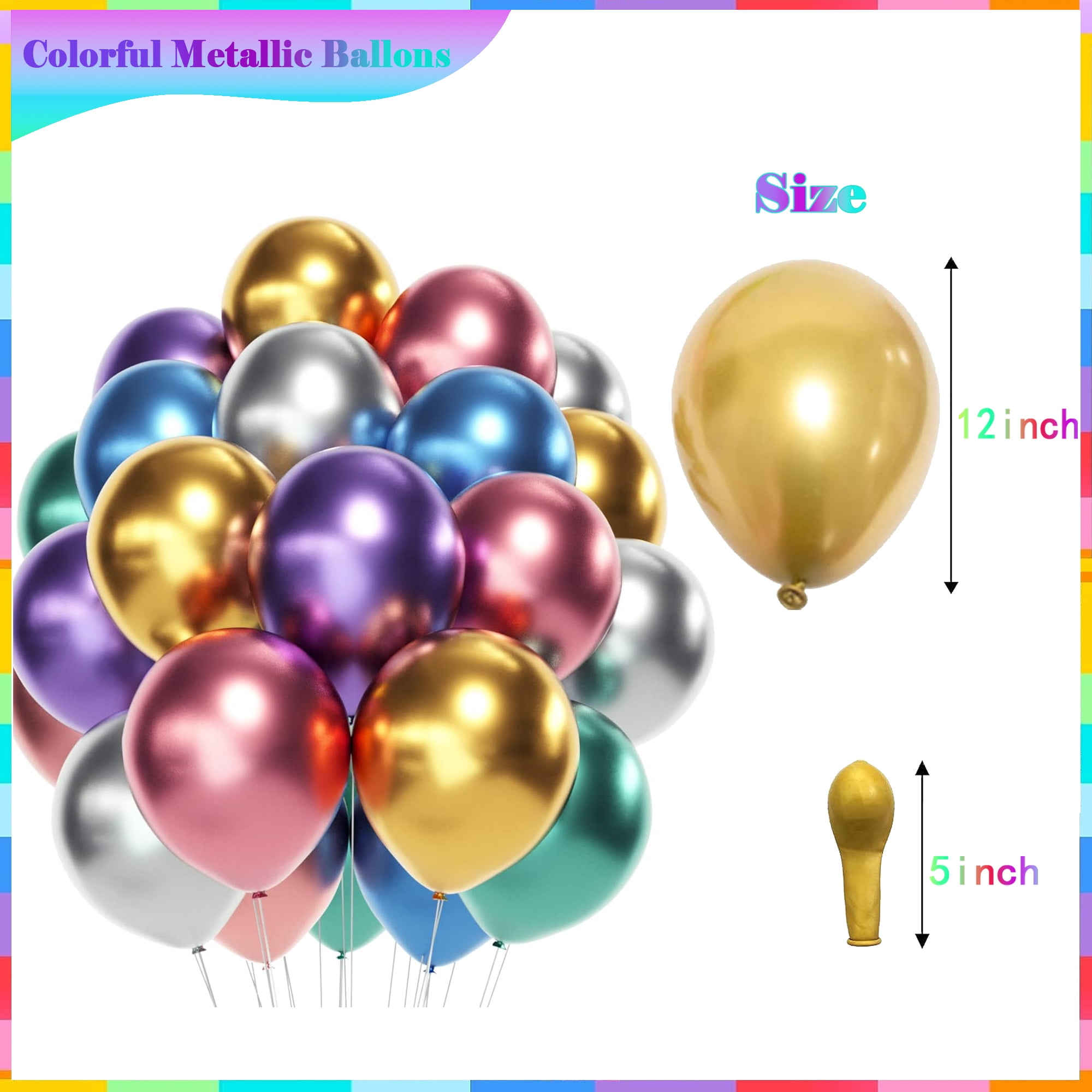 SZROBOY 300 Pcs Party Decorations Balloons Birthday Latex Balloons Assorted Colors,12 Inch Metallic Assorted Balloons For Wedding Engagement Anniversary Christmas Graduation Decorations