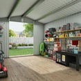 thumbnail image 6 of Seizeen 10' x 10' Outdoor Storage Shed, Heavy-Duty Galvanized Steel Shed Tool House, Peak Bike Shed for All-weather Outside, Double Lockable Doors, Backyard Patio Lawn Storage, Gray, 6 of 7