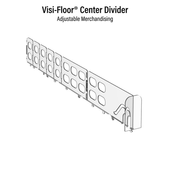 Display Technologies Visi-Floor Plastic Adjustable Divider System for Shelf Organization, 3 Pack