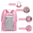 thumbnail image 3 of DAKIMOE Clear Backpack Heavy Duty Large Capacity PVC Transparent Waterproof Bag for School Stadium College, 3 of 7
