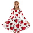 thumbnail image 4 of LEWKW Toddler Girls Heart Print Dress Long Sleeve Ruffle Hem Fit and Flare A-Line Skater Dress for Spring Photography Daily Playwear Outfits, 4 of 6