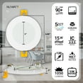thumbnail image 2 of NUWATT 12 Pack, 6 Inch Ultra-Thin LED Recessed Lighting, CCT 2700K/3000K/3500K/4000K/5000K Selectable, 1050LM 15W, Dimmable, IC Rated, Wet Rated, Canless Can Light for Ceiling with Junction Box, 2 of 9