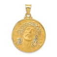 thumbnail image 5 of 14k Yellow Gold Hollow Head of Christ Medal Round Charm Pendant, 5 of 7