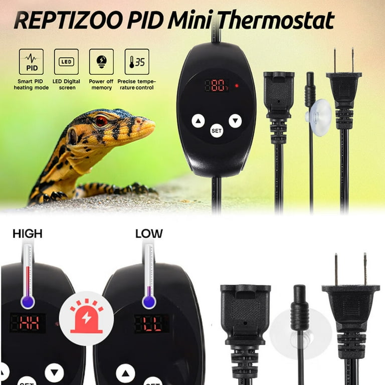 ECOSUB Reptile Thermostat Temperature Controller Digital Reptile Heat Pad Thermostat Controller for Humid Hide Leopard Gecko Hermit Crab Turtle Suitablie for Leopard Gecko Tank Accessories Walmart