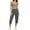 Dark Gray, variant on Women's Cropped Cargo Pants Multi Pockets Articulated Seams Casual Trousers Solid Color Athletic Casual Comfy Elastic Waist Pants with Pockets