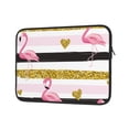 thumbnail image 2 of Bingfone Gold Glittering Hearts And Flamingos Laptop Sleeve Case 13 Inch, 360° Protective Computer Carrying Bag, 2 of 9