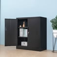 thumbnail image 5 of Metal Storage Cabinet, Locking Storage Cabinet with Adjustable Shelves, 36.2" H Steel Cabinet for Garage, Home, Office, Utility Room-Black, 5 of 6