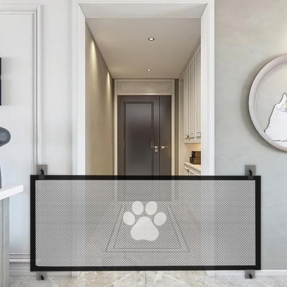 Puerta de valla para cachorros, barrera de malla para perros, Protector portátil, valla de seguridad interior para mascotas, puerta para perros, pasil Estilo A