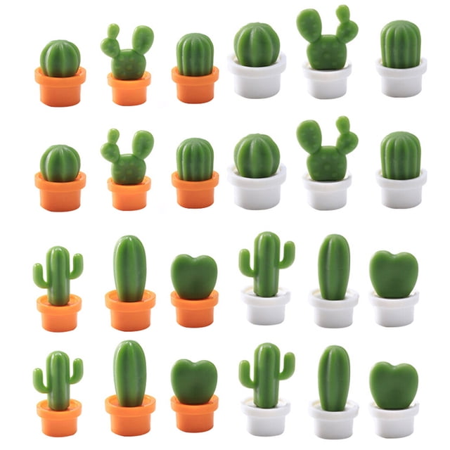 24pcs Frigorífico Frigorífico Cactus estereoscópico Calcomanías Frigorífico Pegatinas Cocina Dibujos animados Calcomanías