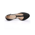 thumbnail image 4 of BLISSFUL STEP Chaussures pour Femmes Bout Rond Talon Aiguille Sandales à Bride en T Noir 8,5, 4 of 8