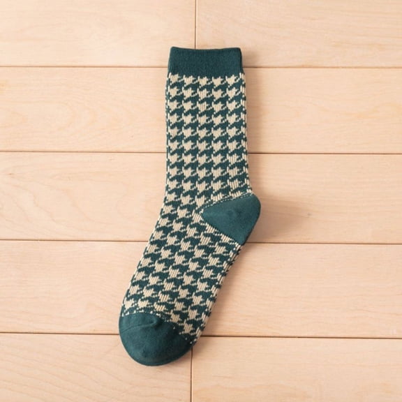 Green Socks Fashion Pattern Retro Cotton Socks Stockings Short Warm Sock Women Cute Socks