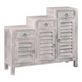 thumbnail image 1 of Sunset Trading Cottage Wood 3-Tiered Shutter Cabinet in Distressed Light Gray, 1 of 5