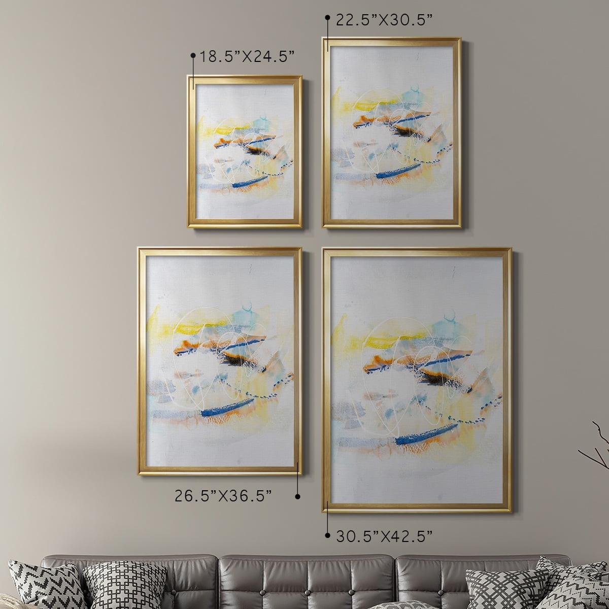 Spacial I Premium Framed Print, in Gold, Black, or Silver - Ready to Hang