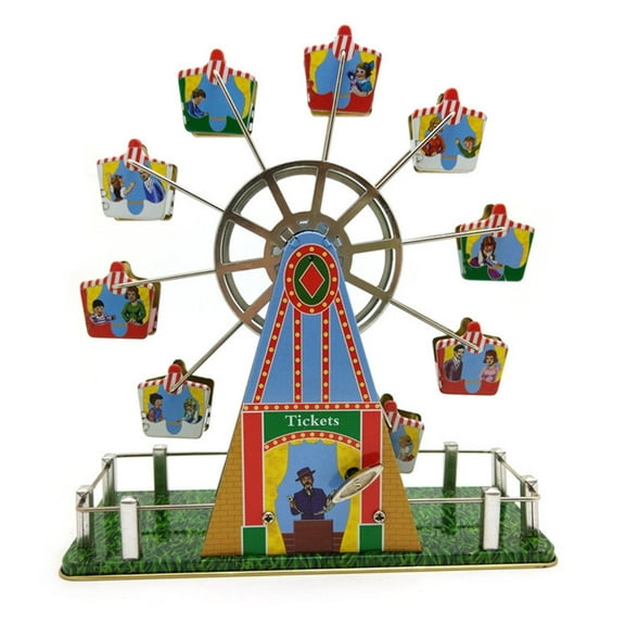 RYUJNDK Nostalgic up Ferris Wheel Toy with Music for Desktop Accessories Tinplate Music Box Vintage Photo Props