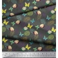 thumbnail image 3 of Soimoi Poly Georgette Fabric Tropical Leaves,Floral & Butterfly Print Sewing Fabric Yard 52 Inch Wide, 3 of 5