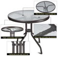thumbnail image 6 of Costway 24'' Patio Round Table Tempered Glass Steel Frame Outdoor Pool Yard Garden, 6 of 9