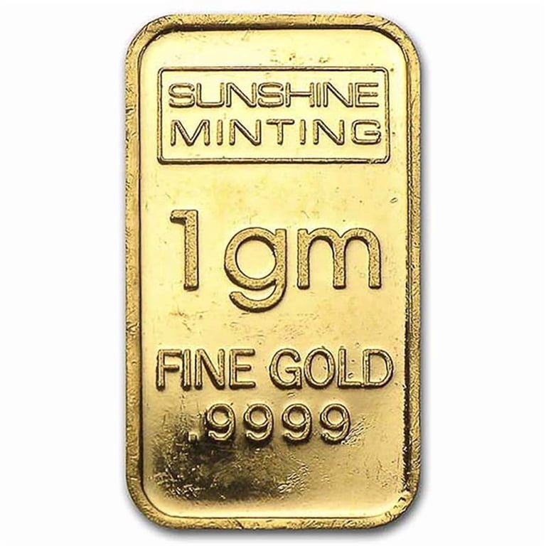 1 Gram Gold Bullion Bars, Secondary Market, .9999 Fine, Protective